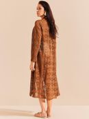 cardigan longo de tela marrom 1937 de chelles