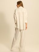 calça linho off white kennedy 00722 la sirène