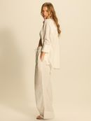 calça linho off white kennedy 00722 la sirène