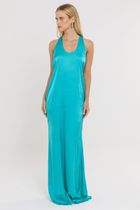 Foto do produto Vestido Cetim Tine Azul Turquesa