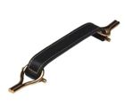Puxador Horses 192MM Couro - Rose c/ Couro Preto