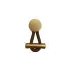 Puxador Oriente 224MM - Gold c/ Couro Marrom