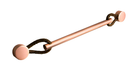 Puxador Oriente 448MM C/ Couro - Couro Marrom Vecchio Cobre