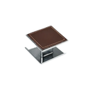 Puxador Shadow 16MM Cromado - Couro Marrom Cromo