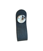 Puxador Botton Cromo Com Couro Preto