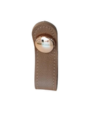 Puxador Botton Red Gold Com Couro Caramelo