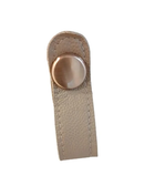 Puxador Botton Red Gold Escovado Com Couro Capuccino