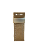 Puxador Botton Retangular Gold Opaco/Couro Waxi Mel