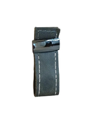 Puxador Botton Retangular Black Silk/Couro Waxi Grafite