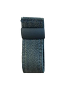 Puxador Botton Retangular Preto Opaco/Couro Waxi Preto