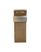 Puxador Botton Retangular 128MM Gold Opaco/Couro Waxi Mel
