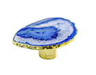 PUXADOR AGATA AZUL COM BORDA DOURADA