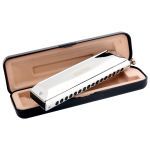 Gaita Cromática T16-64 Cromada 64 Vozes Com Case