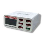 Fonte Carregador 6 Portas USB Voltagem Yaxun YX-896