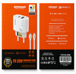 Carregador Amaya USB + USB-C P/C 20W ACW-B80D Anatel