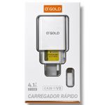 Carregador A'Gold V8 4.1A 2 USB Branco CA28-1 Anatel
