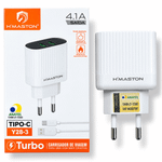 Carregador Turbo H'MASTON 2 USB P/C 1M 4.1A Y28-3 ANATEL