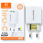 Carregador Turbo H'MASTON 2 USB P/C 1M 4.8A Y37-3 ANATEL