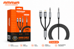 Cabo Adaptador 3 EM 1 - P2 P/ Tipo-C, Lightning e P2 Amaya AUX-05