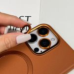 Capa Couro MagSafe C/ Pelicula Câmera iPhone 15