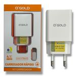 Carregador A'Gold Tipo-C 4.1A 2 USB CA28-3 Anatel