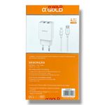 Carregador A'Gold USB P/ Lightning 4.1A CA28-2 Anatel