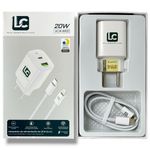 Carregador LC USB + USB-C P/ Lightning 20W ACW-B80D Anatel