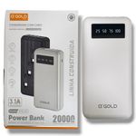 Bateria Portátil Power Bank A'Gold 3.1A 20.000mAh BTE-30