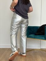Calça de Couro Prata