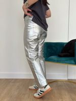 Calça de Couro Prata