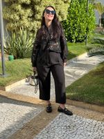 Camisa de renda preta