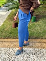 Calça Balloon Alfaiataria Azul