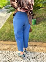 Calça Balloon Alfaiataria Azul