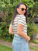 Body Listrado Branco
