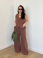 Jeans Pantalona Marrom