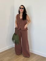 Colete Jeans Marrom