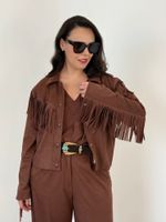 Jaqueta de Franjas Marrom