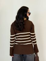 Tricot Modal Listrado Marrom