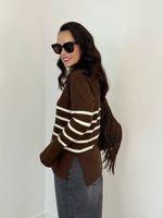 Tricot Modal Listrado Marrom