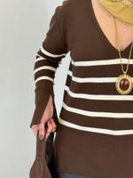 Tricot Modal Listrado Marrom