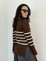Tricot Modal Listrado Marrom