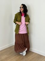 Saia Marrom de Chiffon