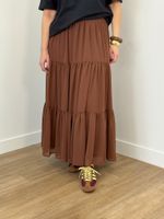 Saia Marrom de Chiffon
