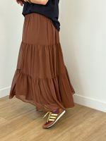 Saia Marrom de Chiffon
