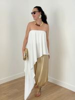 Calça Acetinada Champagne