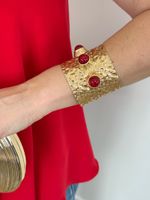 Bracelete Pedras Vermelhas