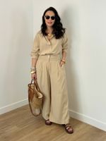 Calça Pantalona Bege