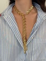 Colar Dourado Folhas