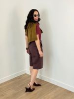 Bermuda Jorts Jeans Marrom