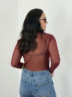 Blusa Tule Vinho